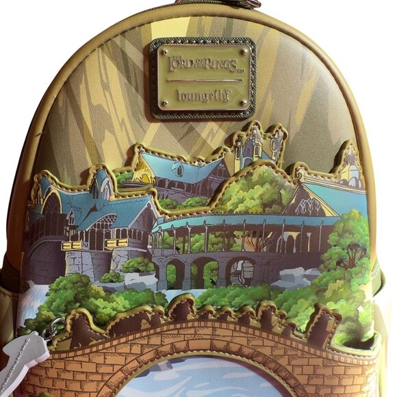 The Lord Of The Rings Rivendell Mini Backpack Loungefly Faux Leather - Picture 2 of 6